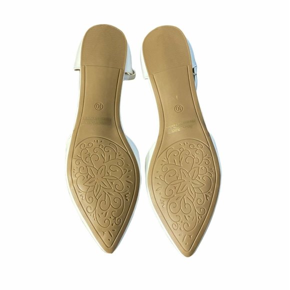 Dream Paris Flats Pointed Toe - White - Size 10 - Picture 3 of 3